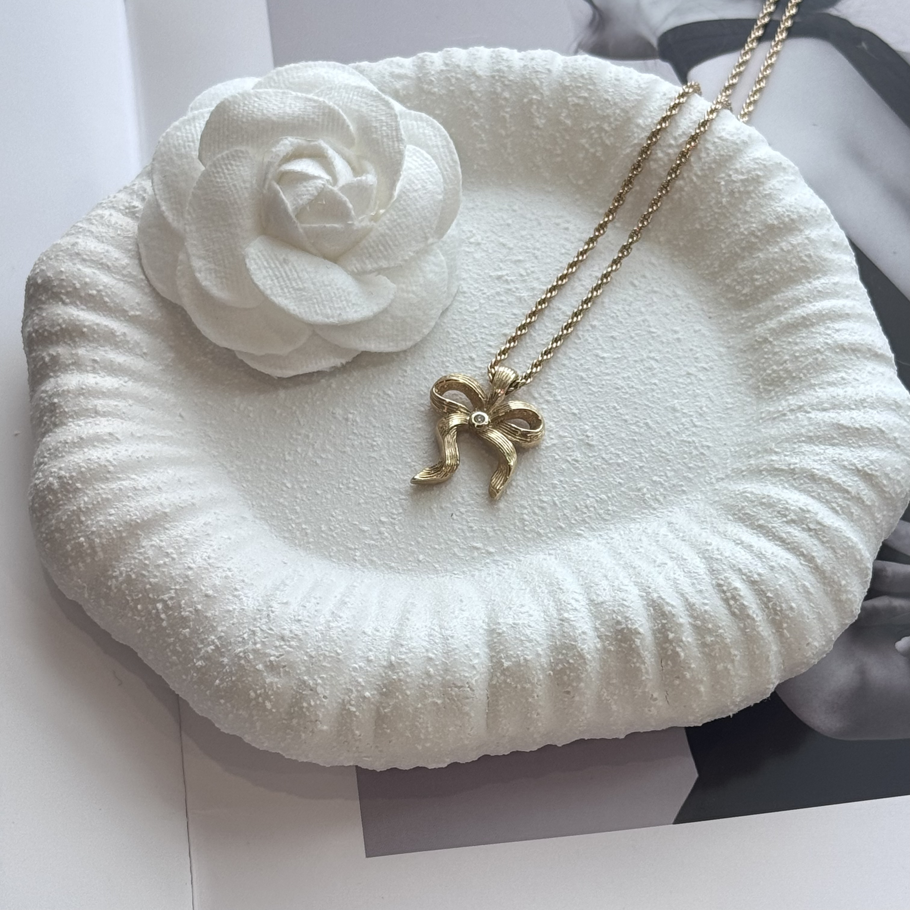 95新 DIOR/迪奥 迪奥磨砂蝴蝶结项链