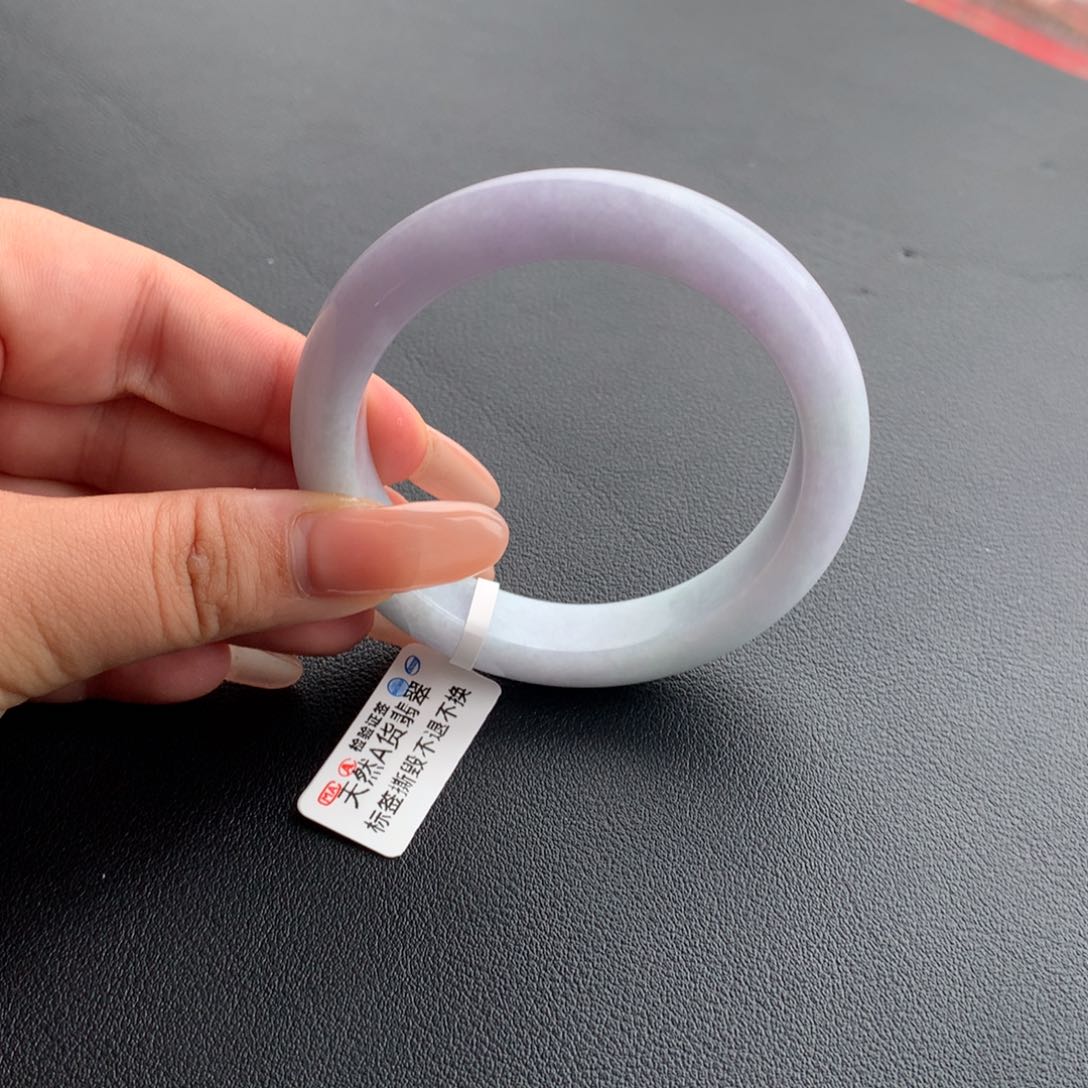 翡翠未镶嵌手镯2 54紫罗兰正圈