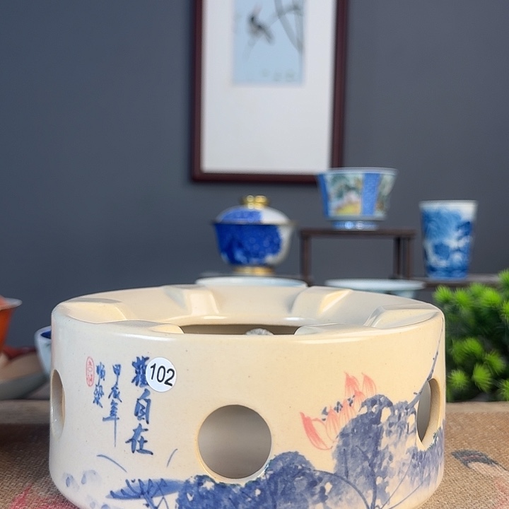 摆件景德柴烧茶杯多人