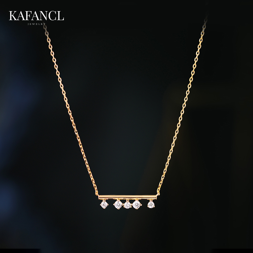 镀K金 星点圈圈闪耀镶嵌轻奢项链 ZR-B227