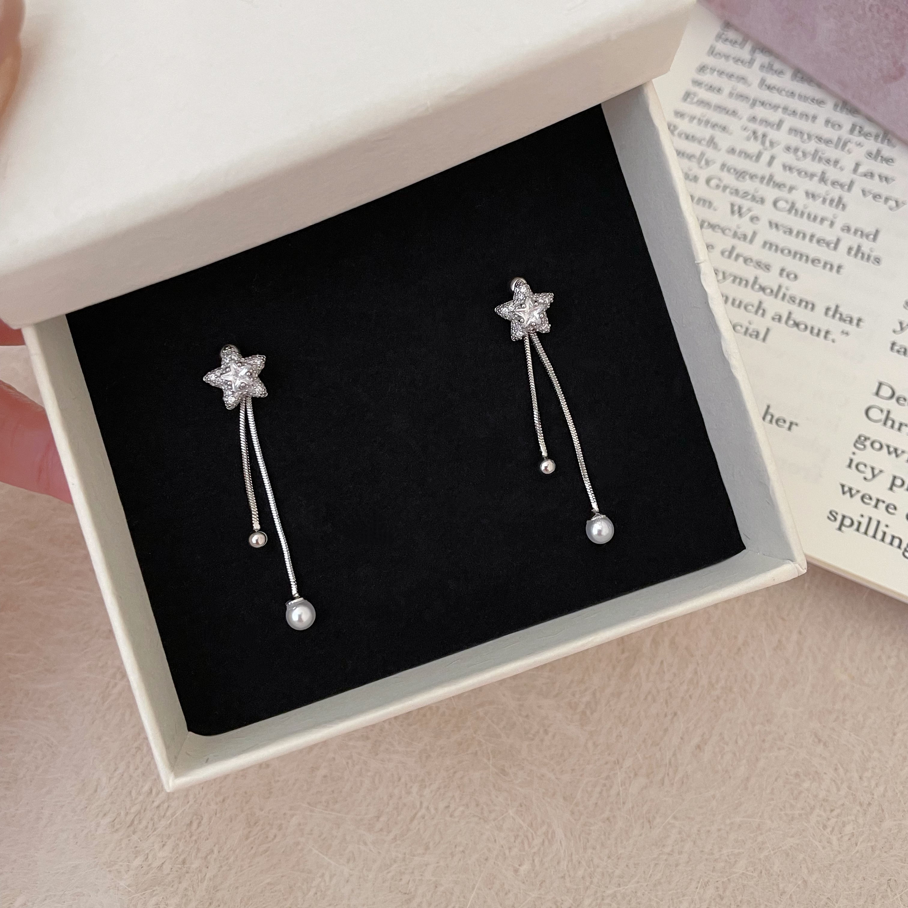 铜合金耳饰 D2006 两戴星星超仙精致气质显脸瘦氛围感耳饰 