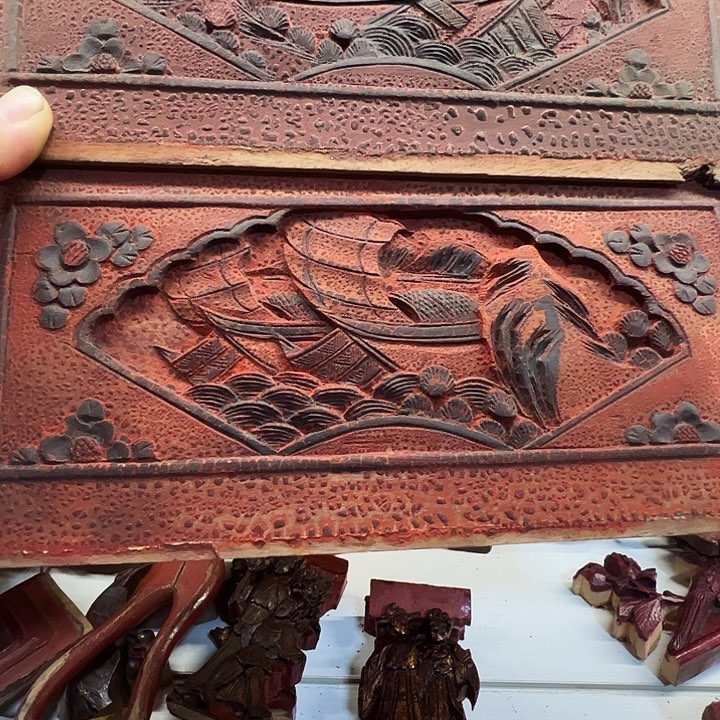 木（非红木类）月*～木雕一对船