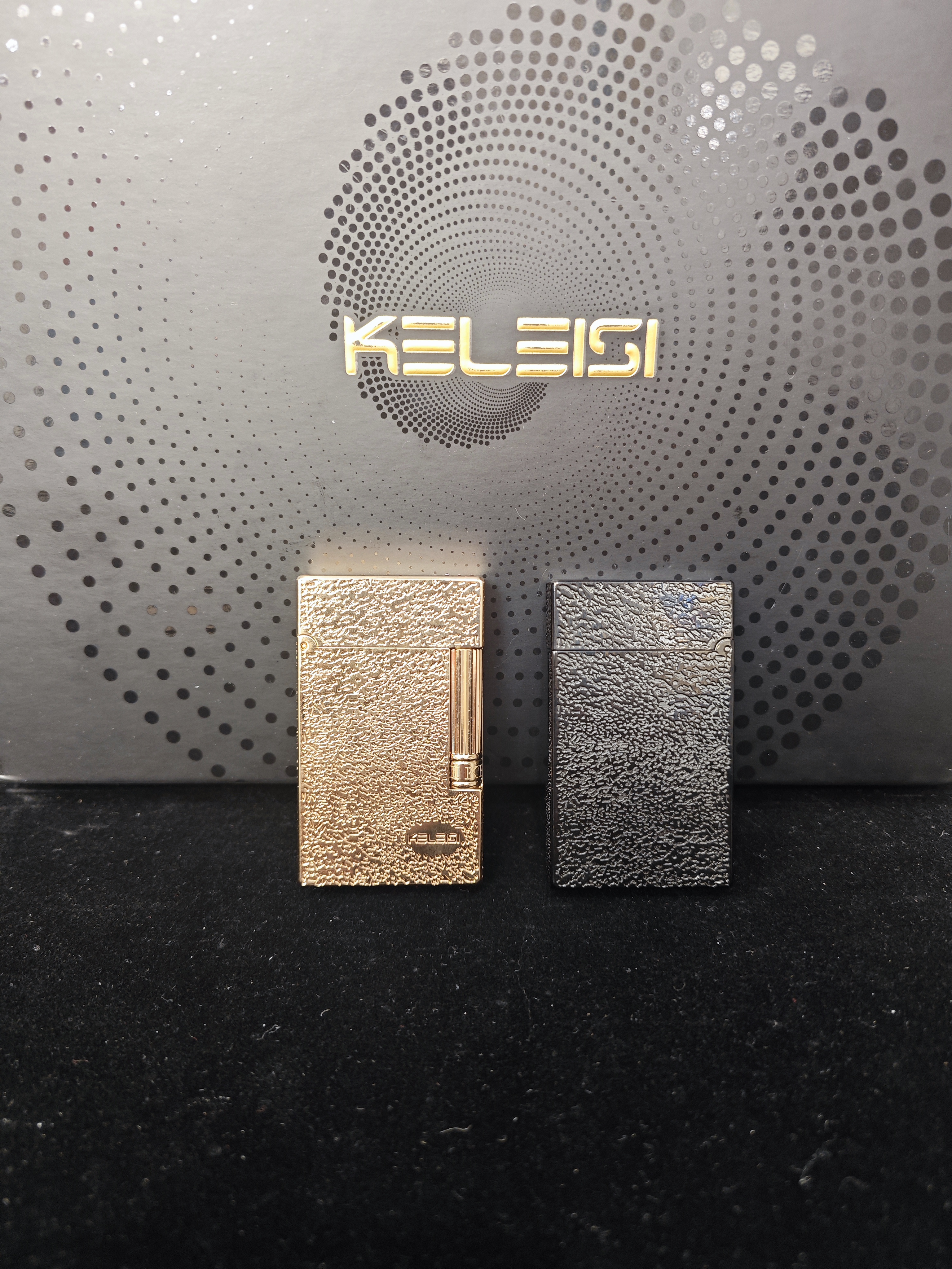 克雷斯冰裂纹经典浮雕朗声打火机充气高档送男友侧滑砂轮高端送礼