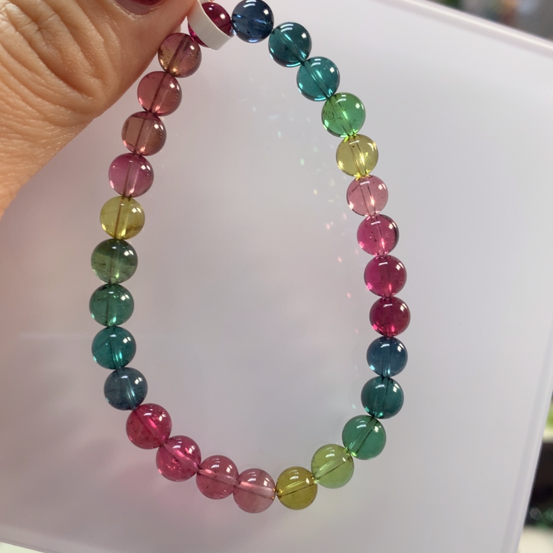 未镶嵌手链碧玺6.6左右