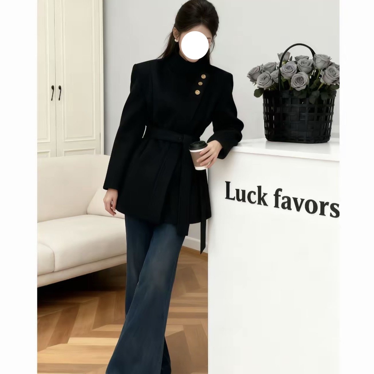 90白鸭绒小香风大衣25秋冬羽绒服外套百搭显瘦收腰时尚大衣P25568