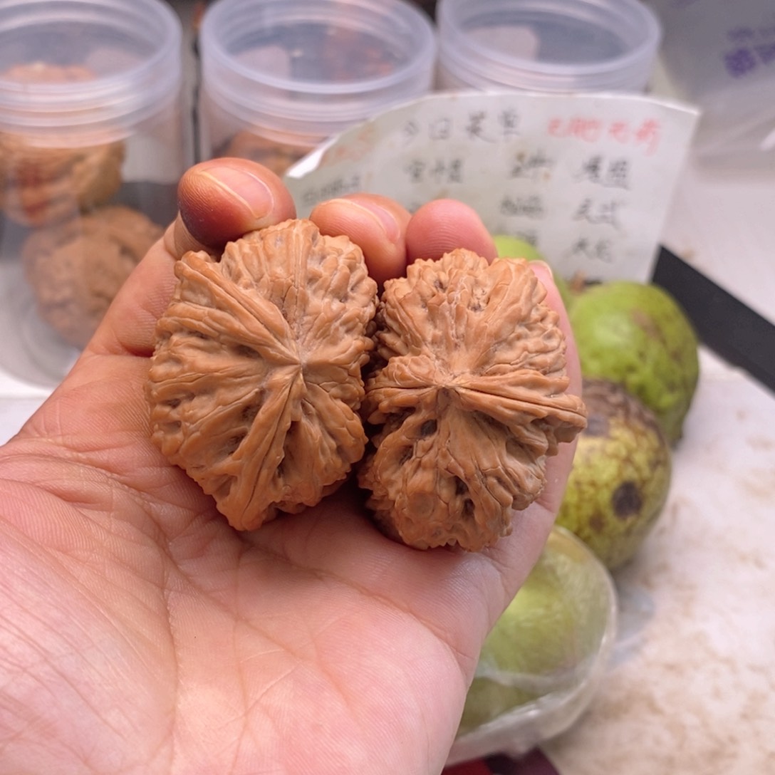 吊坠文玩核桃白狮子半壁浮黄