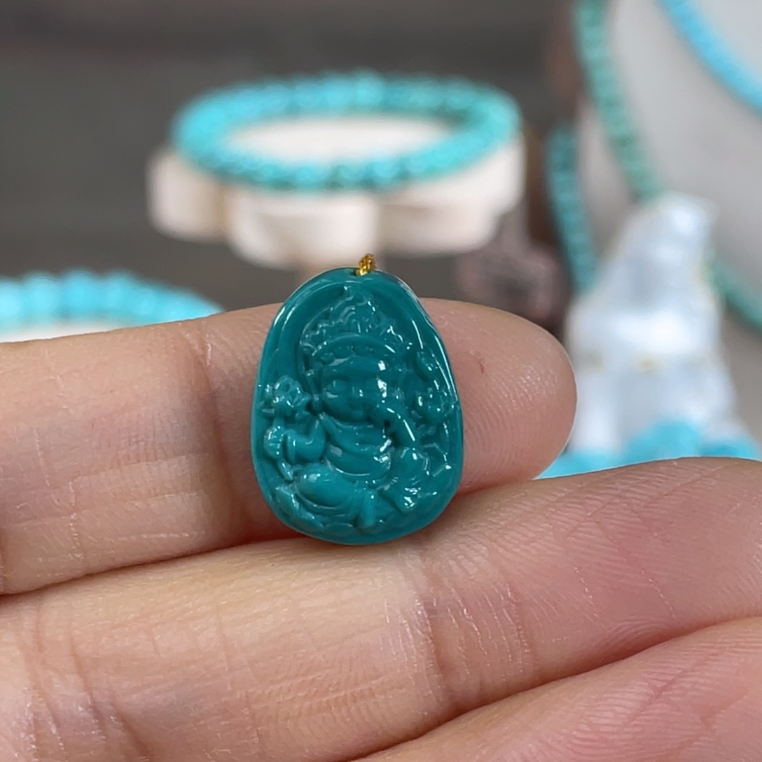 绿松石未镶嵌套链度母