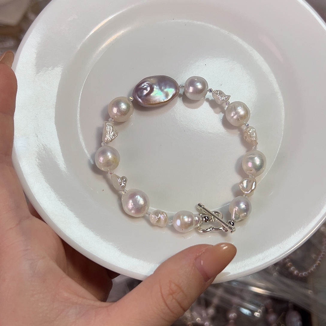 设计款珠宝淡水珍珠合金