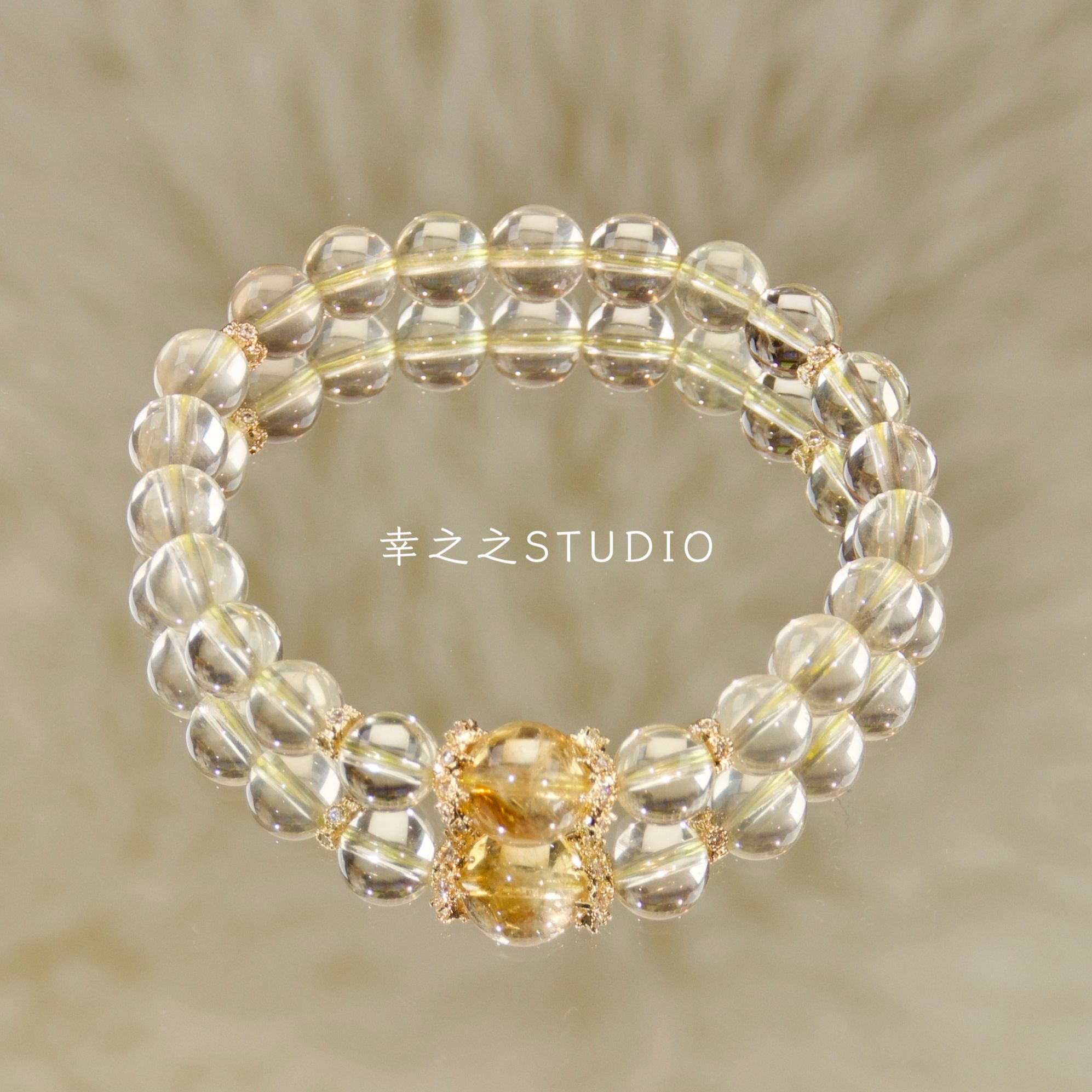 s1468【lucky翻倍】柠檬黄水晶手串精致百搭设计款手链多样性发其一