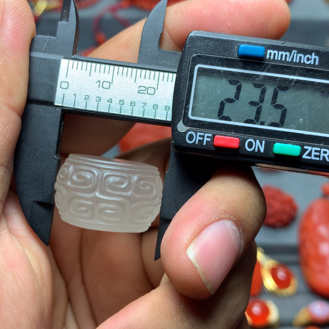 南红玛瑙1未镶嵌荔枝冻回纹