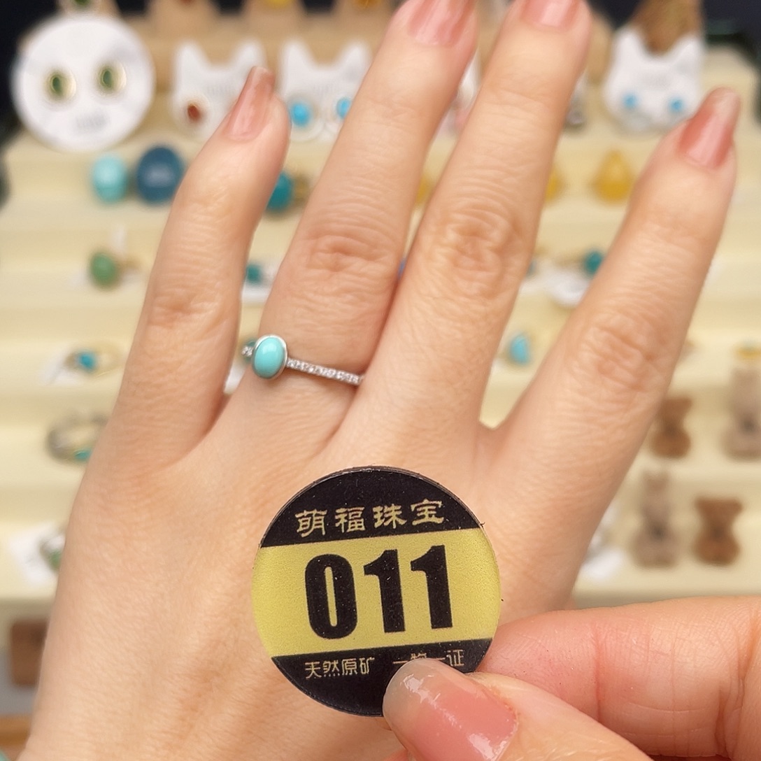 绿松石戒指银S925镶嵌