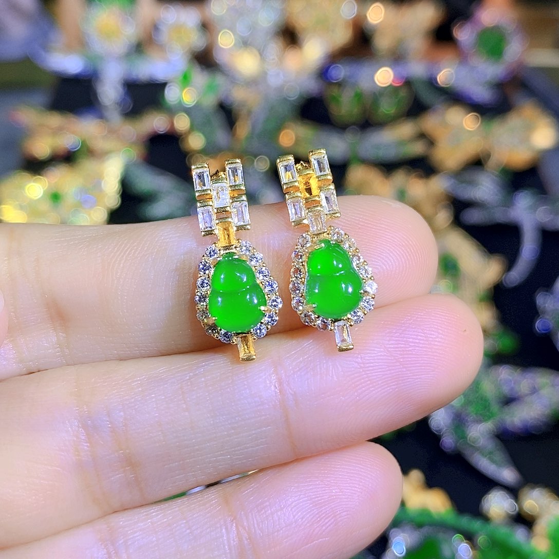 吊坠(不含链)银S925镶嵌翡翠