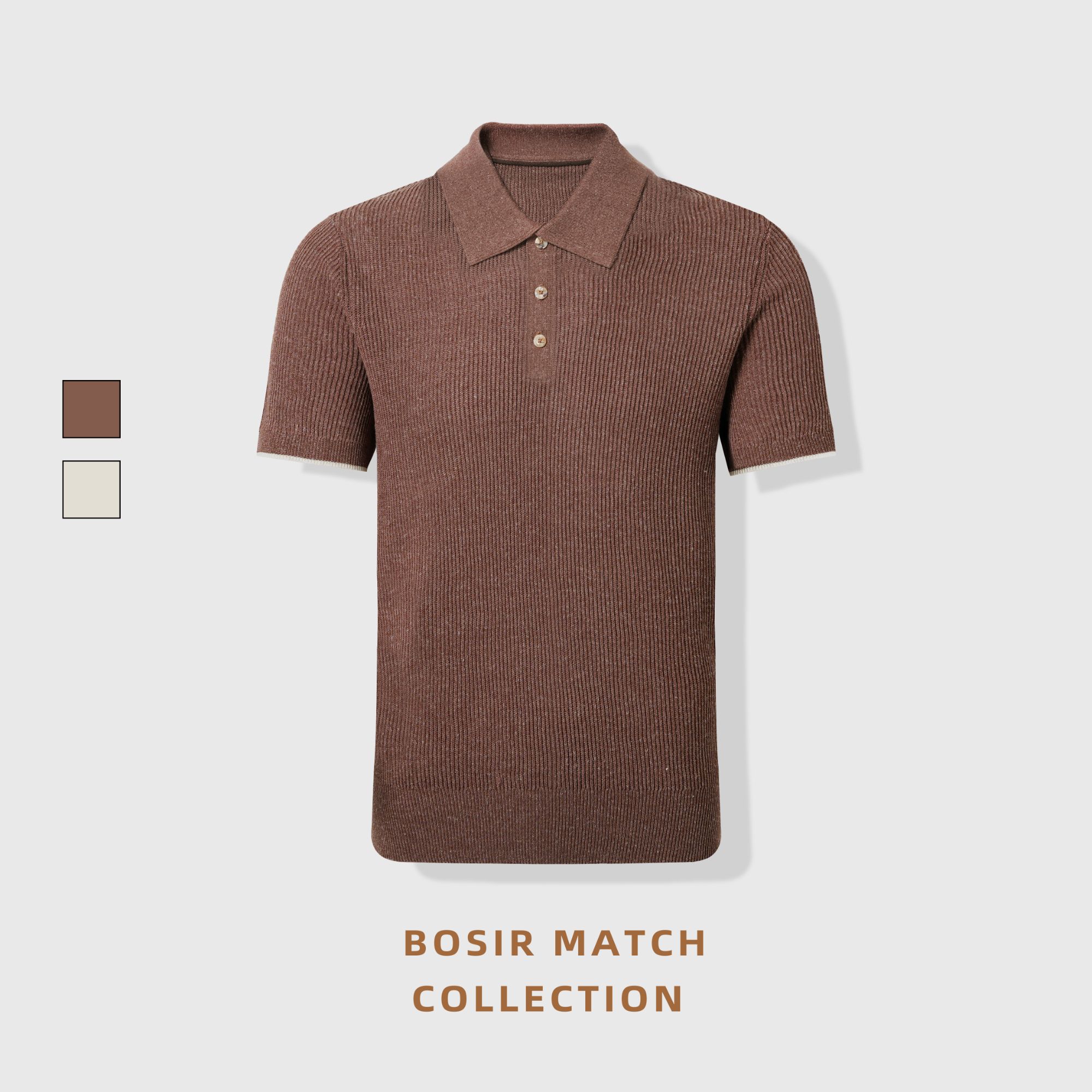 半英式莱赛尔天丝亚麻高端夏季透气商务老钱风休闲POLO衫BM021