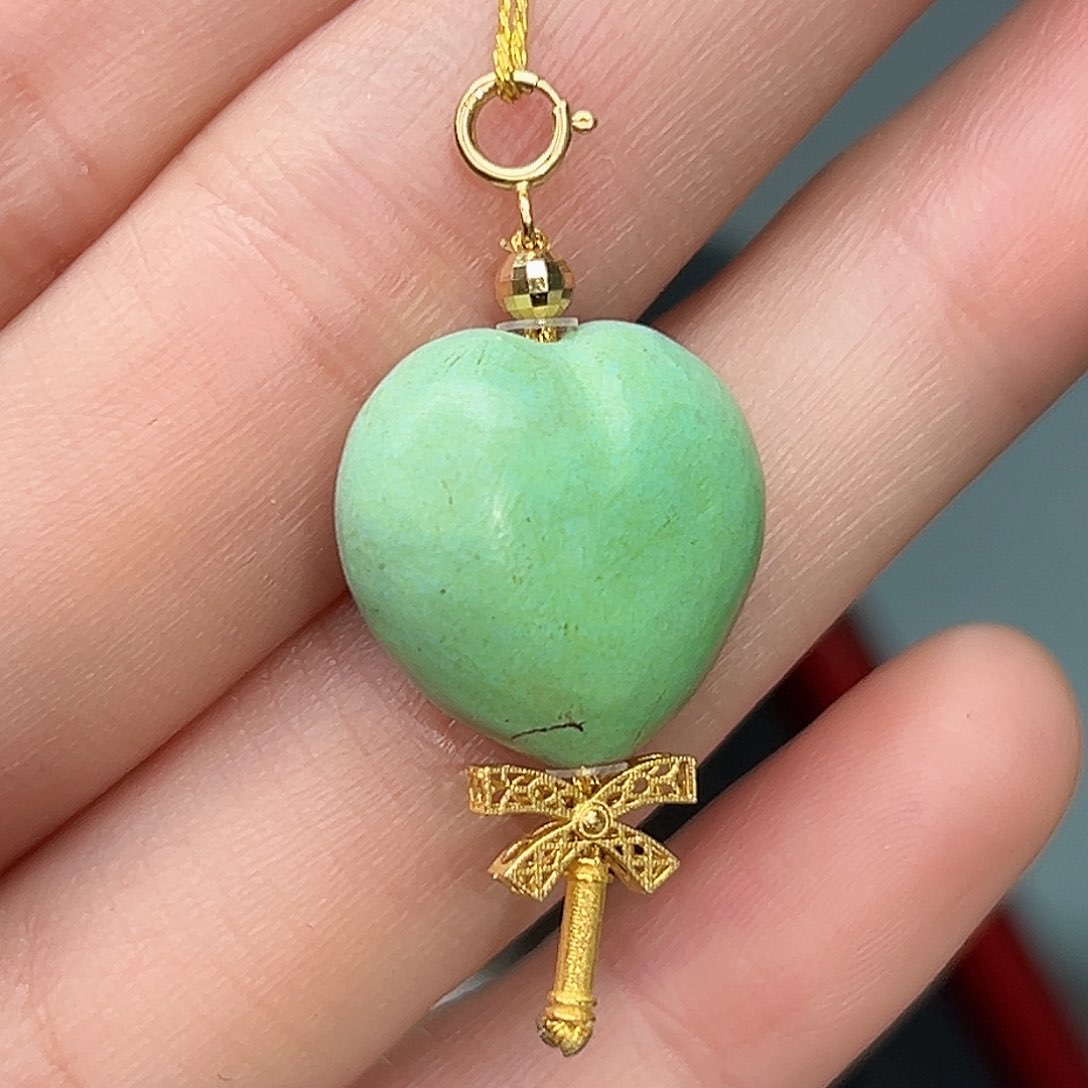 绿松石珠宝奇石18K金镶嵌