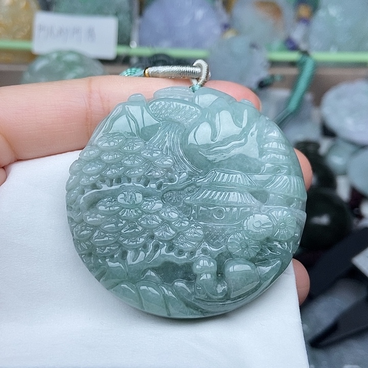 翡翠未镶嵌颈饰翡翠双面