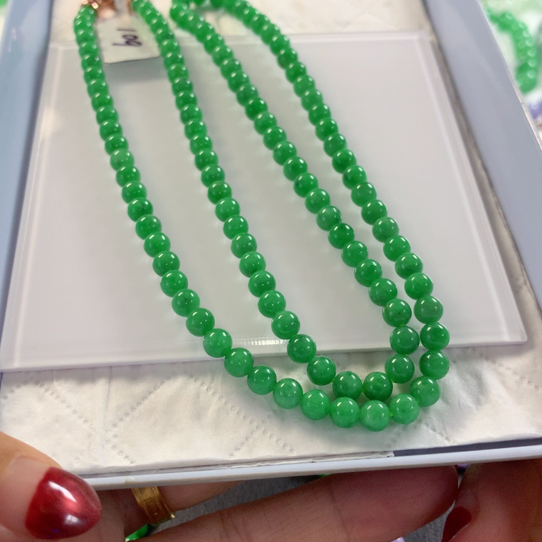 黙***白翡翠未镶嵌颈饰项链