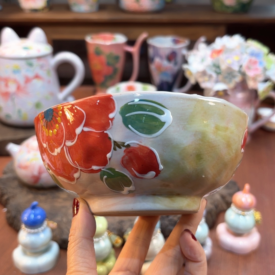 瓷片景德镇手绘高温釉下彩陶瓷茶具