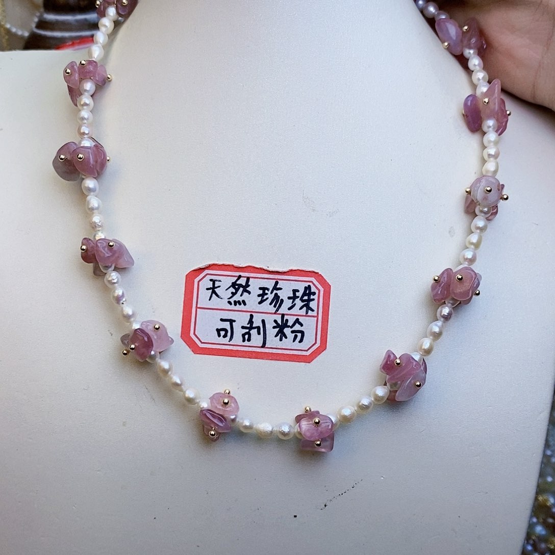 淡水珍珠颈饰银S925镶嵌