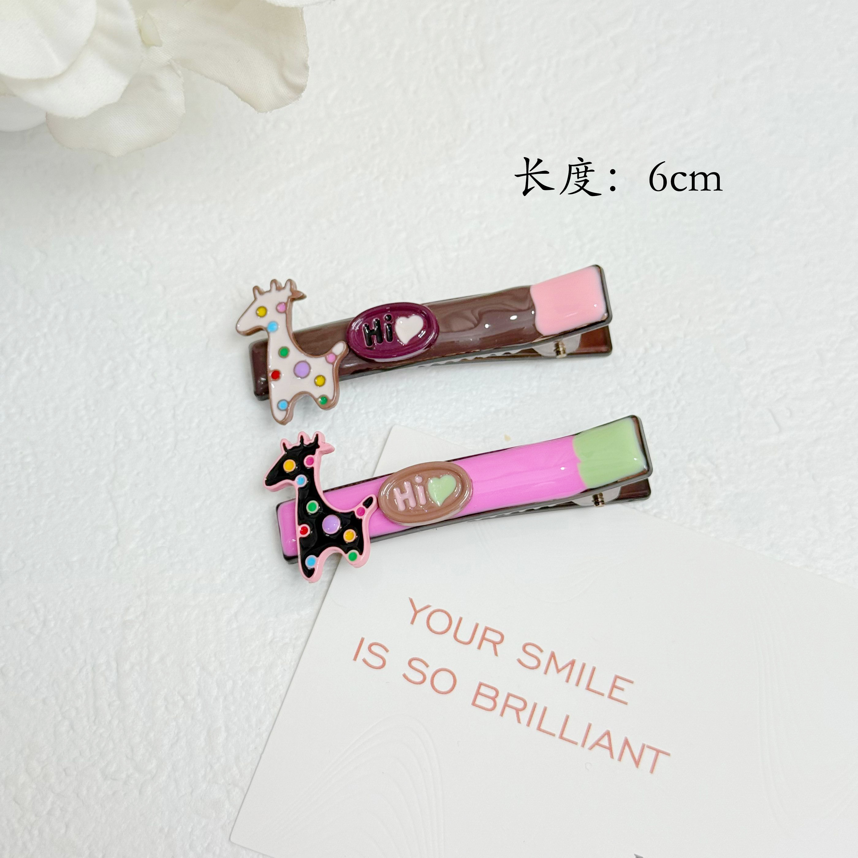 F-271手绘珐琅彩鸭嘴夹一对