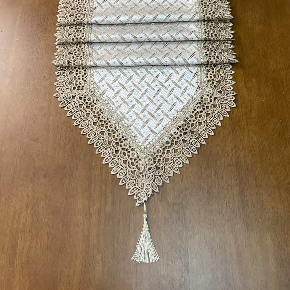 Y61 浮雕瓜子棕色 (40X220cm桌旗）电视柜，五斗橱，五斗柜，茶台盖巾