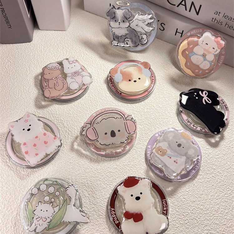 MagSafe磁吸支架可爱卡通伸缩手机气囊支架指环扣强力吸附新款