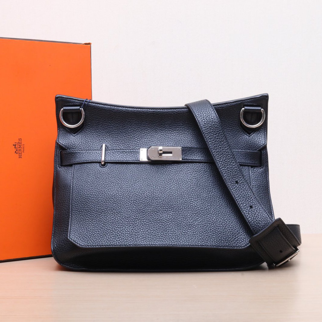 95新 Hermes/爱马仕 小花Jerry 吉普赛 34 黑色 TC皮 框Q包