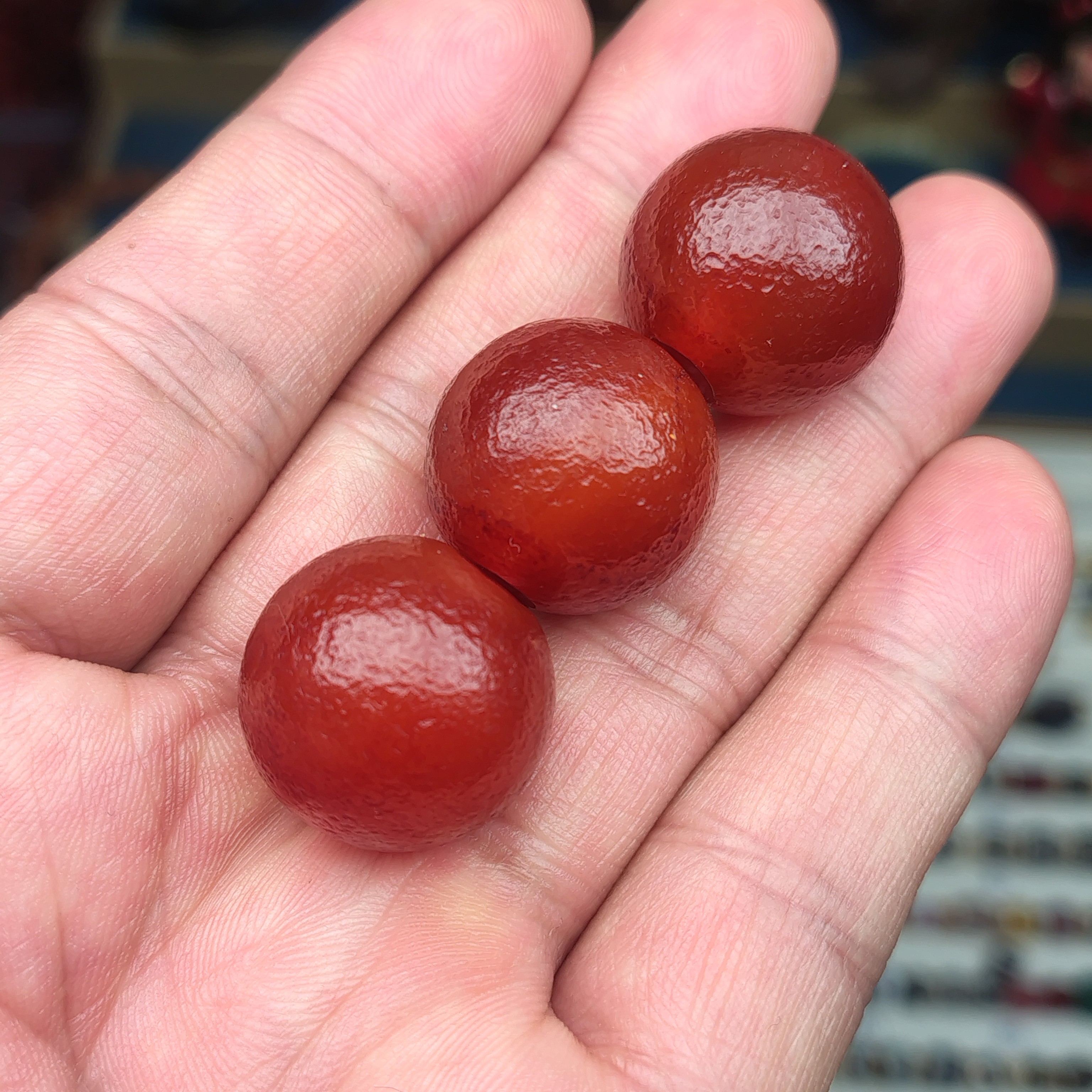 老甘南玛瑙单珠大孔道直往19.5-20mm左右拍一发一(带证书发货)