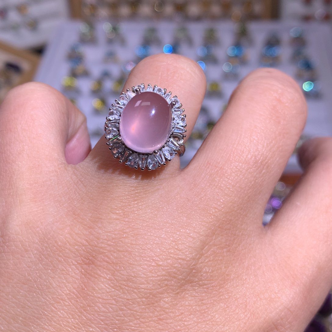 【闪购商品】水晶戒指银S925镶嵌戒指