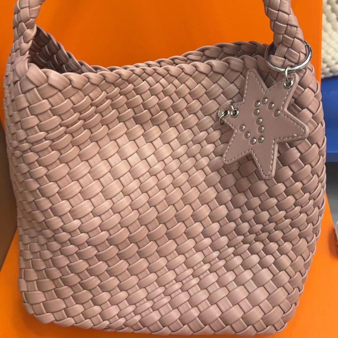 2025夏天编织牛皮女包手提单肩包