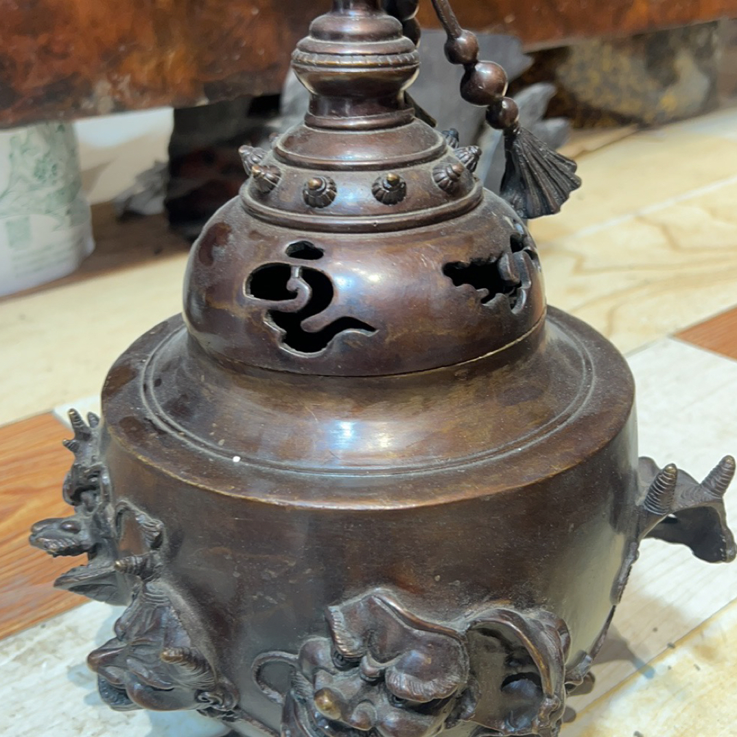 日本般若铜香炉大尺寸