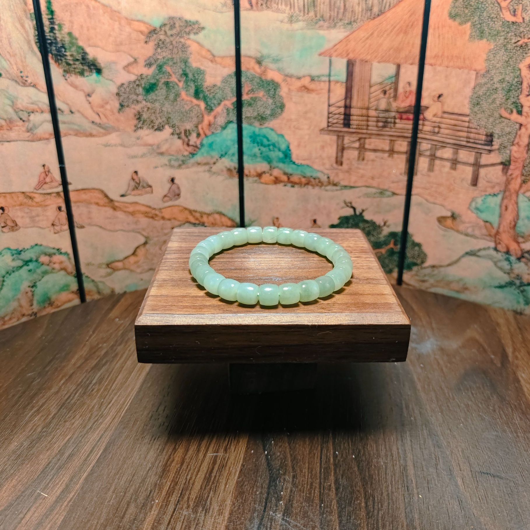 A和田玉桶珠手串（卡8）0359