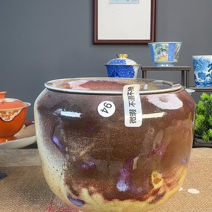 摆件景德柴烧多人茶杯