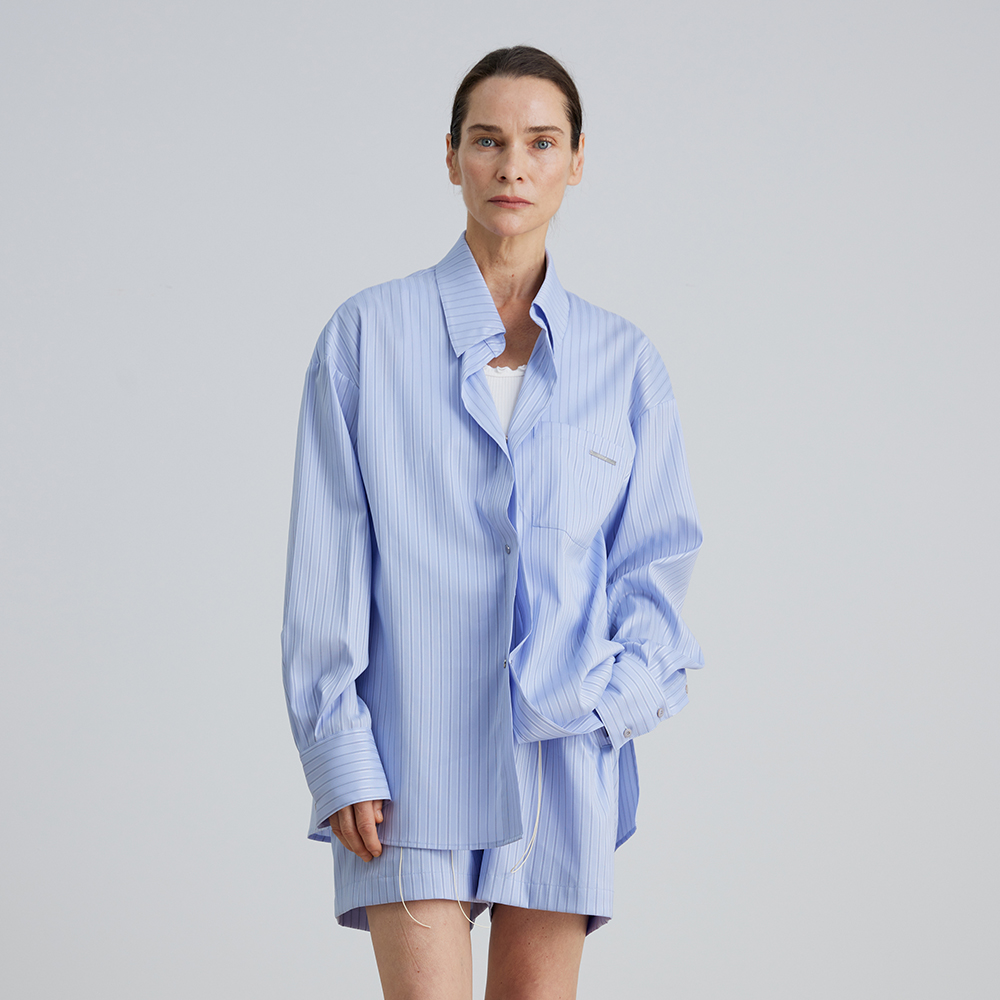 SHANG1 BY SHANGYI 极简风竖条纹衬衫