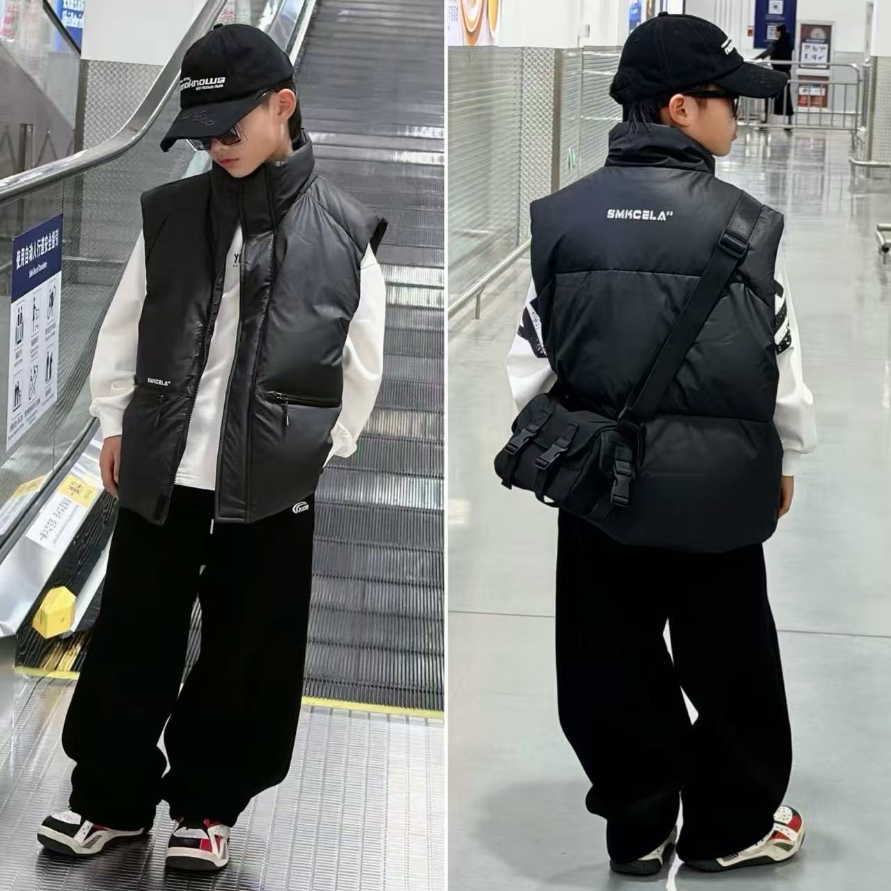 【嘟妈童装】2025冬季儿童加棉拉链保暖马甲儿童加厚马夹1280