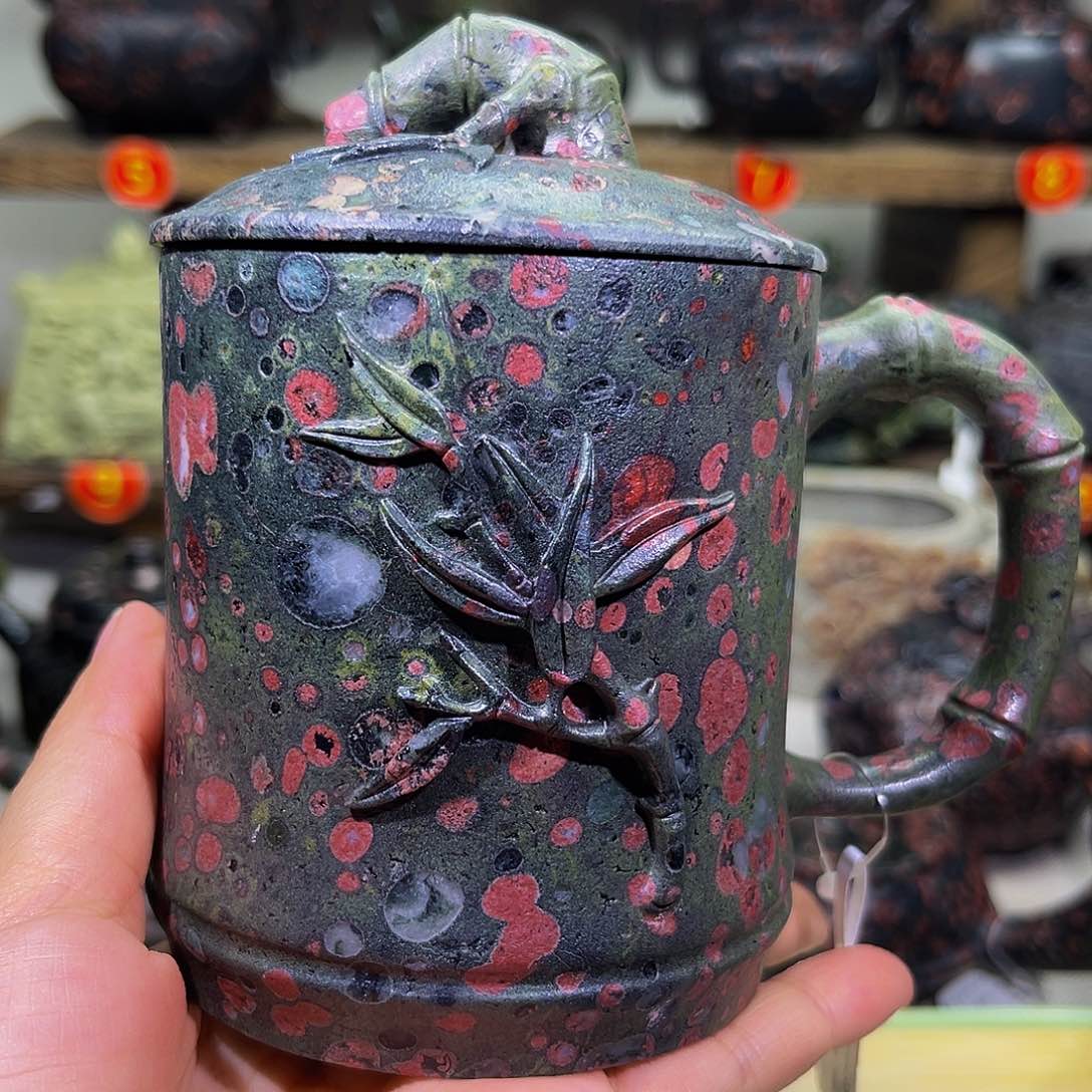 石材梅花玉安山玉盖暇350c c