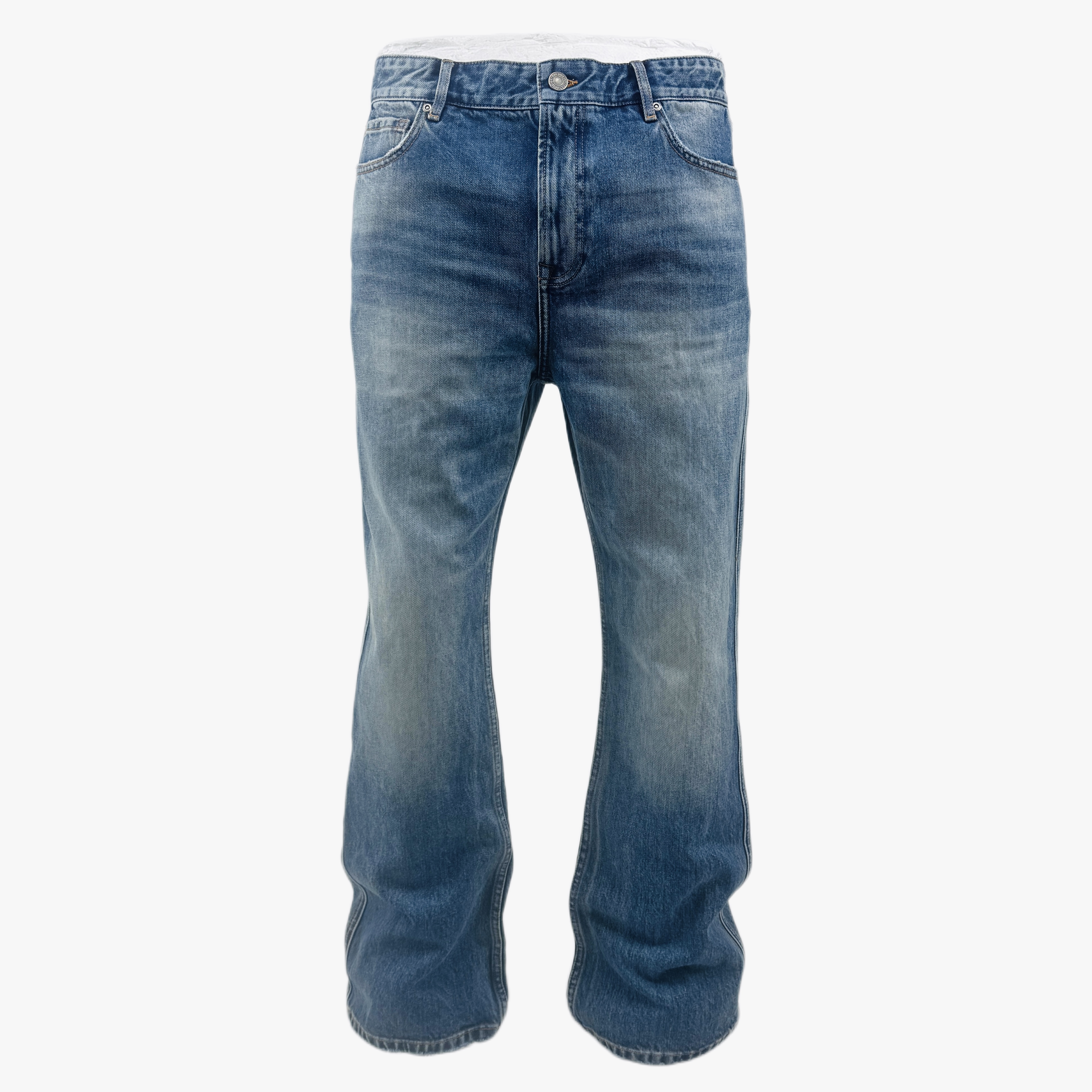 STINKYBABY日产KURABO原创微喇叭直筒牛仔裤复古时尚水洗蓝色