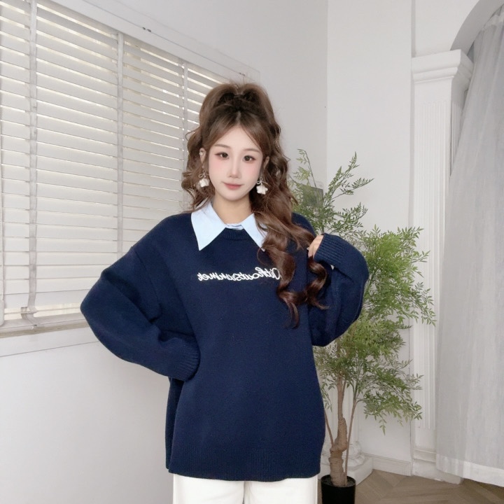 IEF/爱依服2025冬季新款韩版休闲运动风宽松百搭设计感毛织中上衣