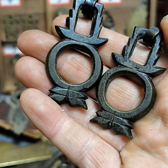 秋***叶硅胶拉手一对，包浆自然