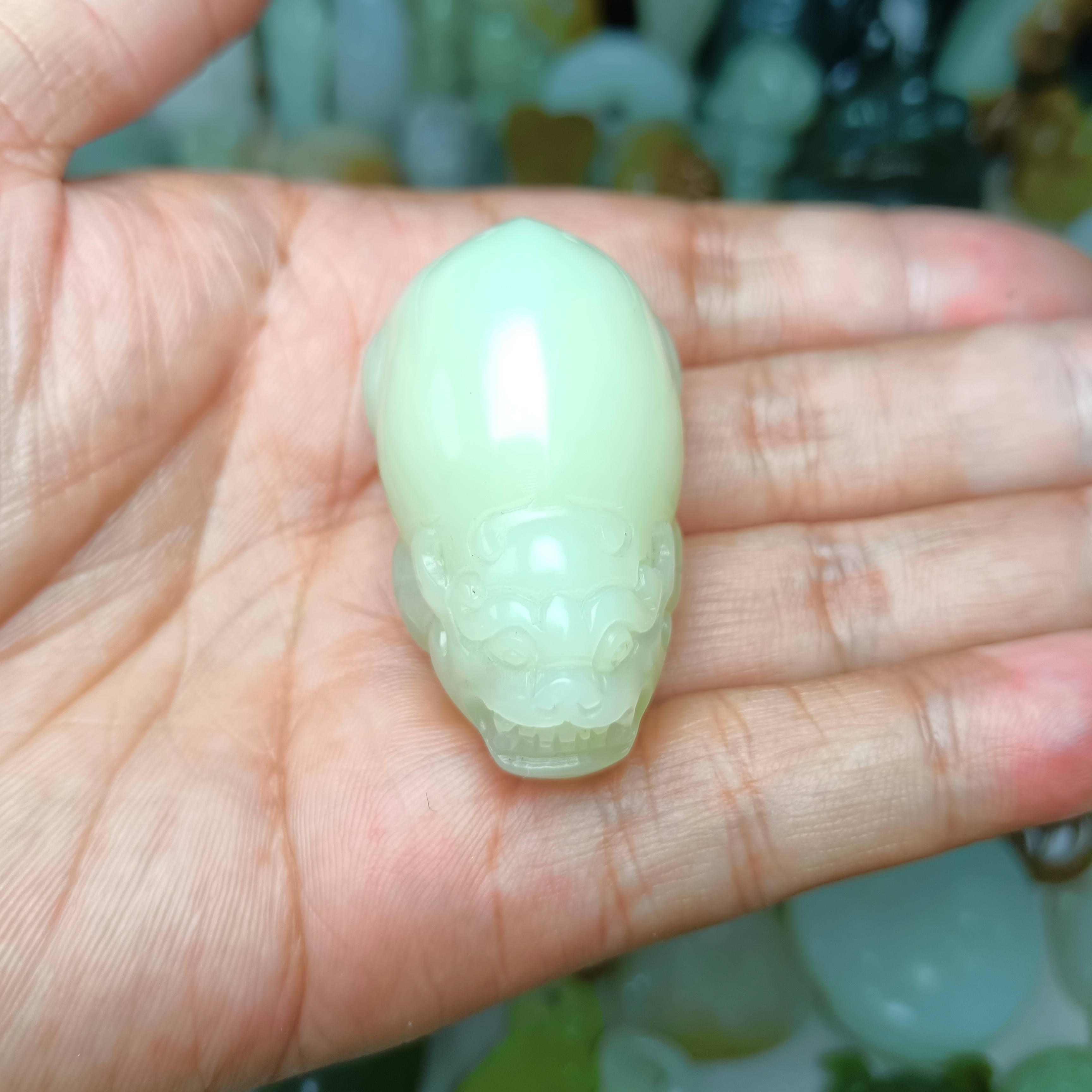 天然和田玉俄料貔貅男女款招财转运玉石挂件
