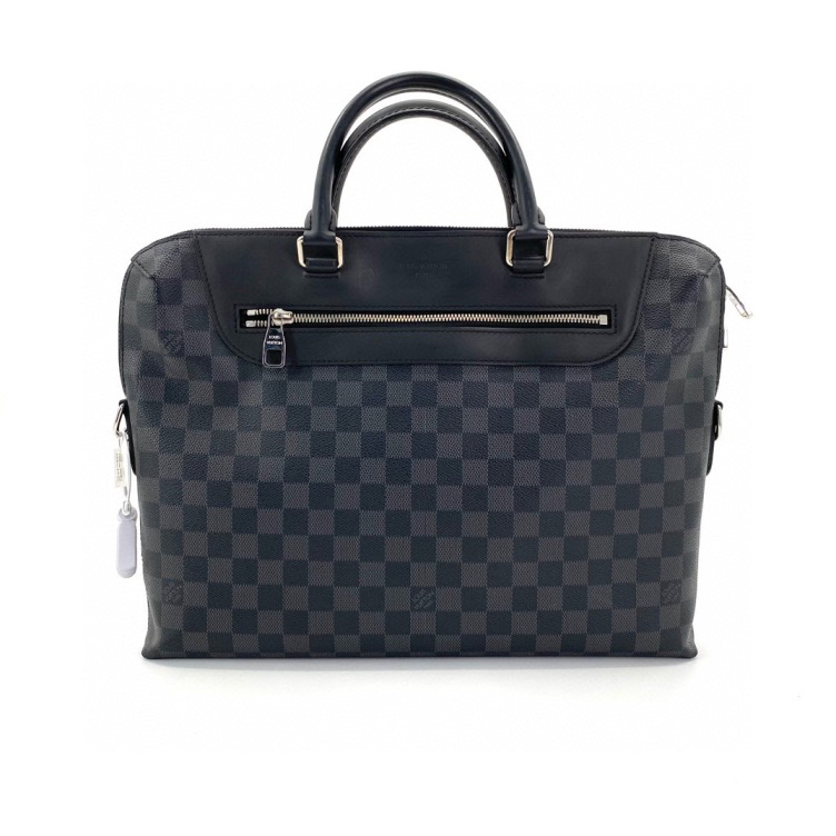 95新 LouisVuitton/路易威登 黑棋盘格拼皮公文包 尺寸36/27 商务