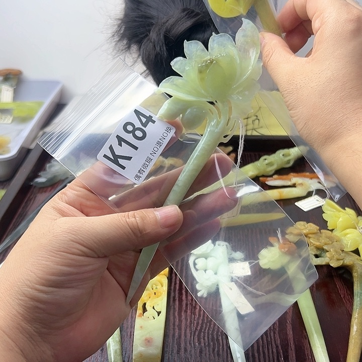 蛇纹石玉发饰合金你****啊