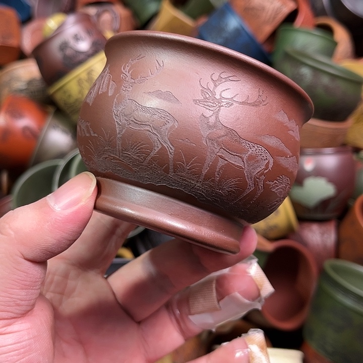 紫砂茶杯全手工紫砂主人杯