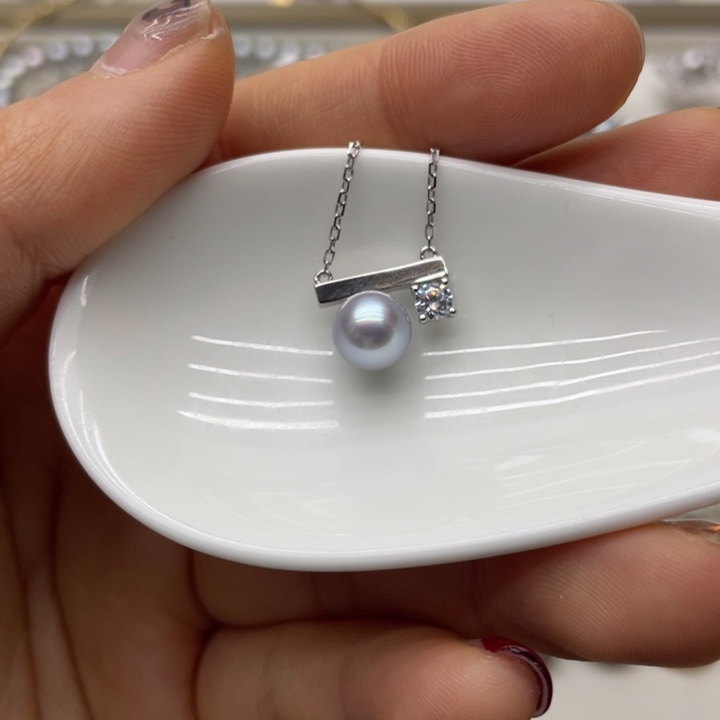 海水珍珠项链银S925镶嵌