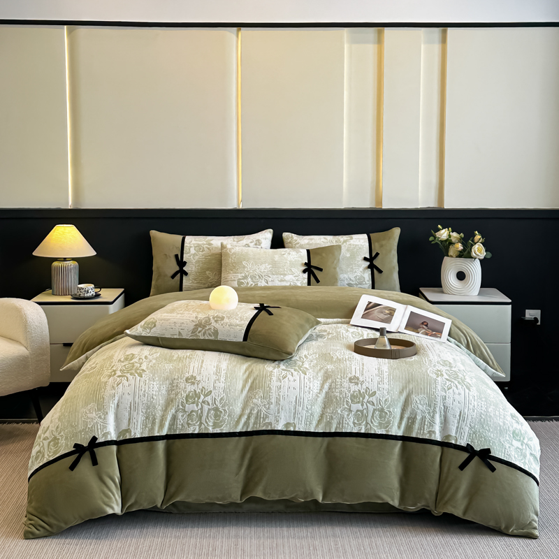 雕花牛奶绒四件套-美拉德系列