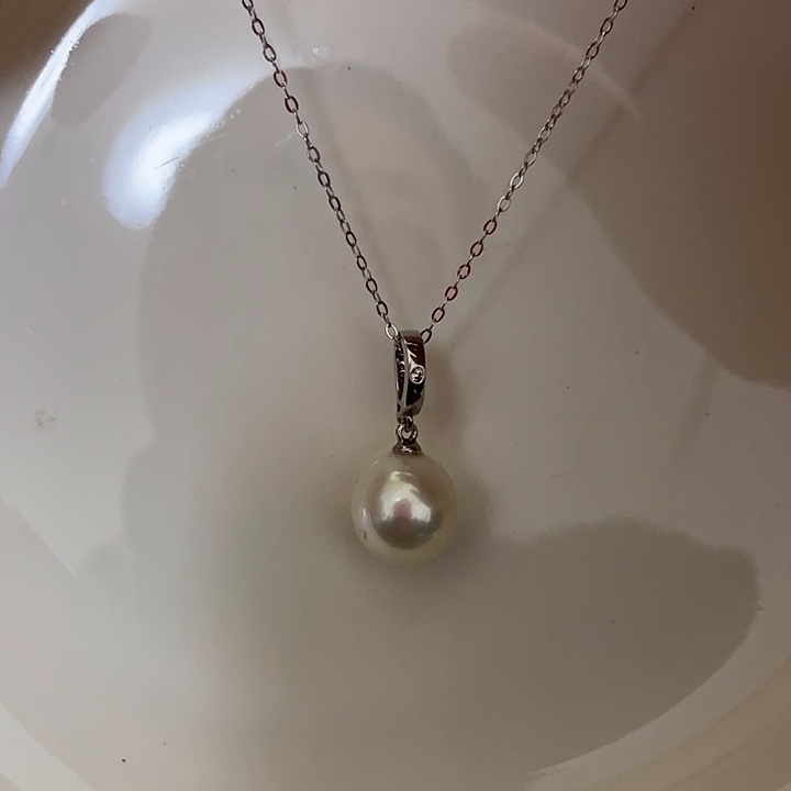 银S925镶嵌淡水珍珠吊坠(赠链)