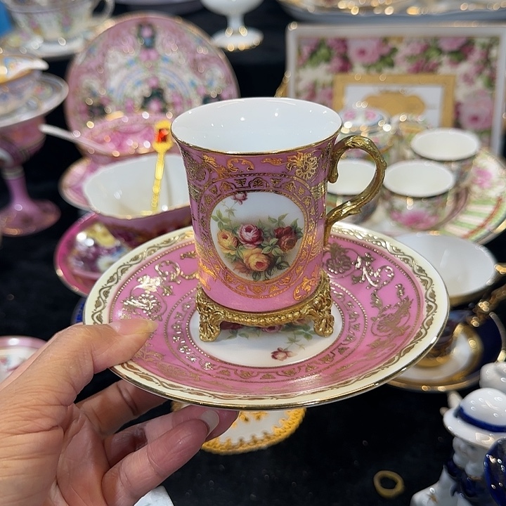 U***缪瓷片铜配瓷杯碟11111