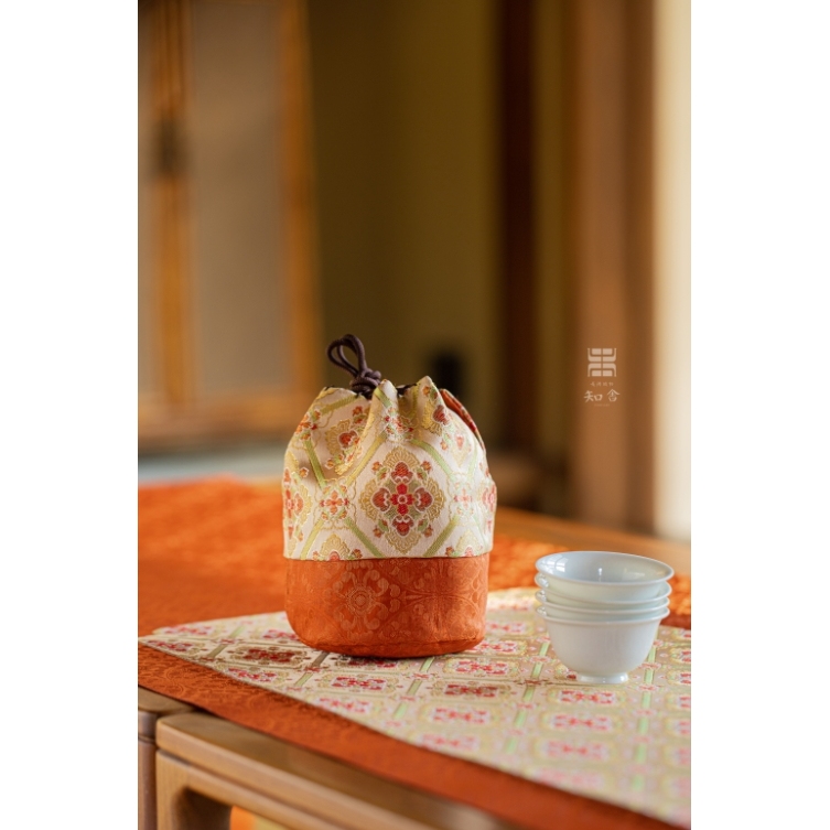 知舍·如意菱纹锦杯袋传统工艺茶具加厚便携收纳袋