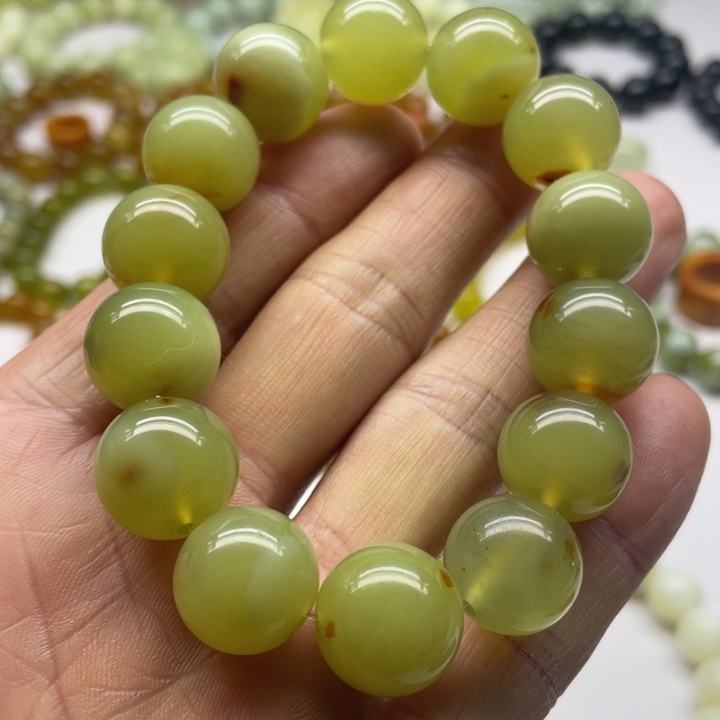 蛇纹石玉手串16未镶嵌