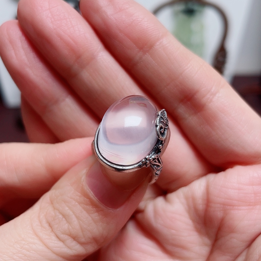 鳯***蓮水晶银S925镶嵌戒指