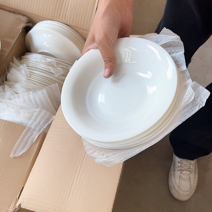 微瑕介意勿拍不退不换 7英寸骨瓷小草帽盘6只